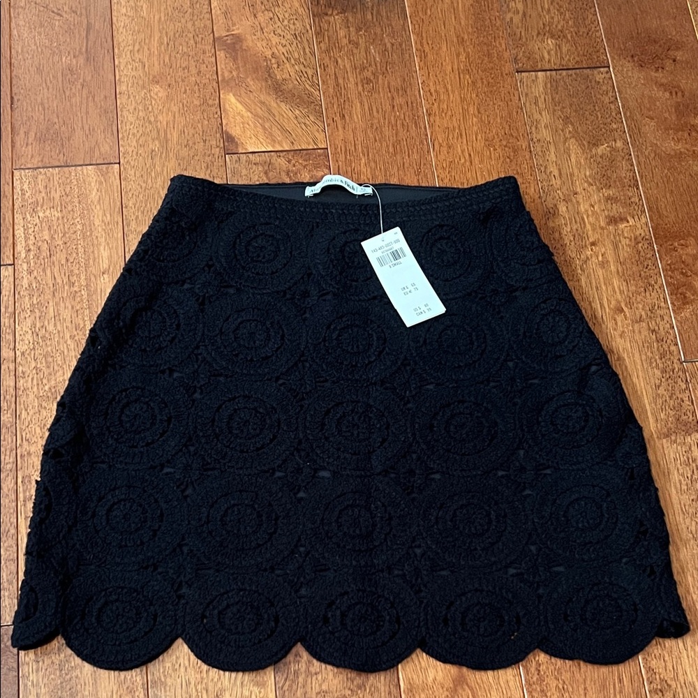 Abercrombie & Fitch Black Crochet Black Mini Skirt
